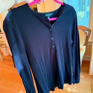 Ralph Lauren Black Long Sleeve Button Down Polo Shirt